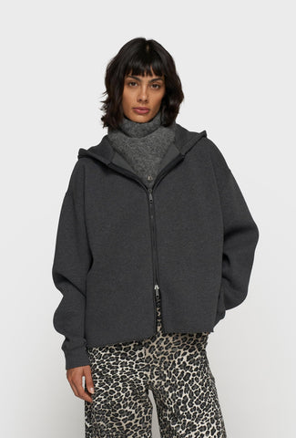 Rozpinana bluza z kapturem w ciemnoszarym kolorze