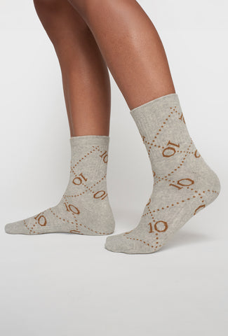 Bawełniane skarpetki w szarym kolorze z logo marki