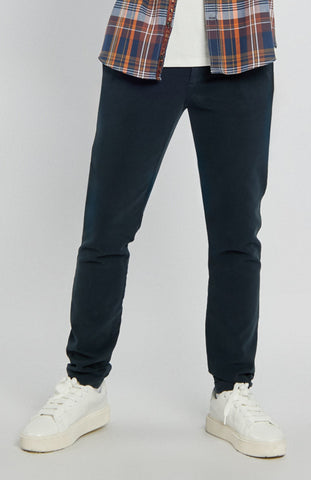 Męskie spodnie granatowe z wygodnym sportowym sznurkiem