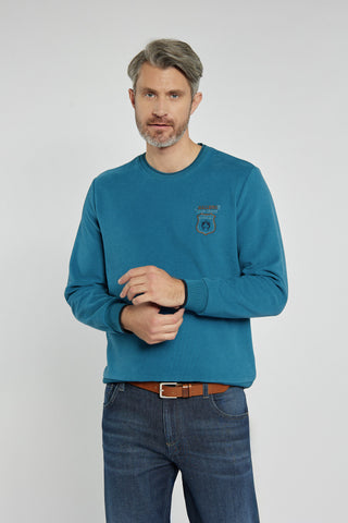 Męski sweter Campione w odcieniu turkusowym