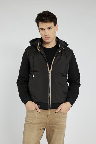 Czarna męska kurtka Campione z kapturem