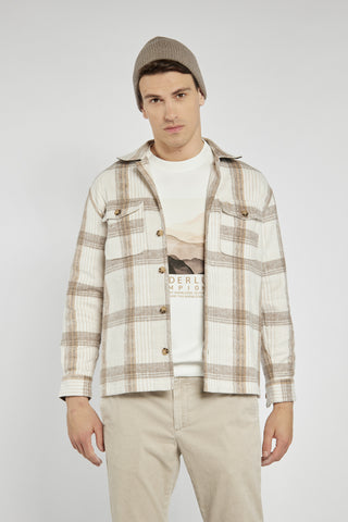 Męska beżowa koszula Campione w kratę Oversize