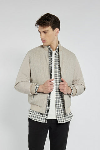 Męska beżowa kurtka bomberka Campione pikowana