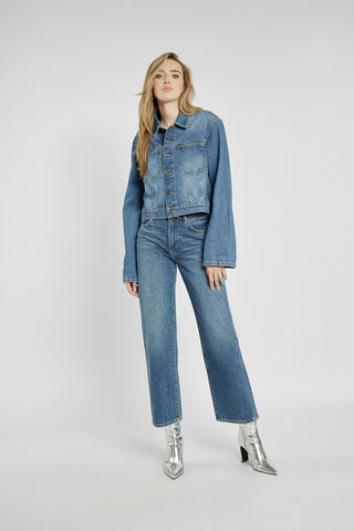 Klasyczny komplet dżinsowy z drobnymi cyrkoniami