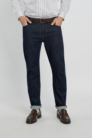 Męskie jeansy Campione o prostym kroju ciemnogranatowe
