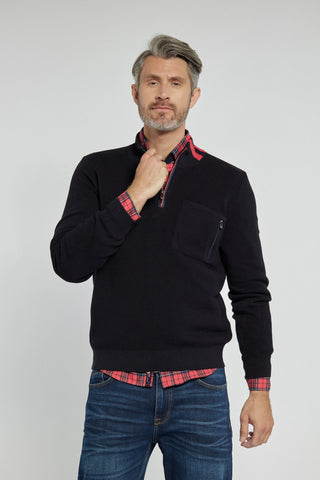 Męski sweter Campione granatowy z zamkiem