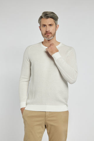 Męski sweter Campione prążkowany beżowy