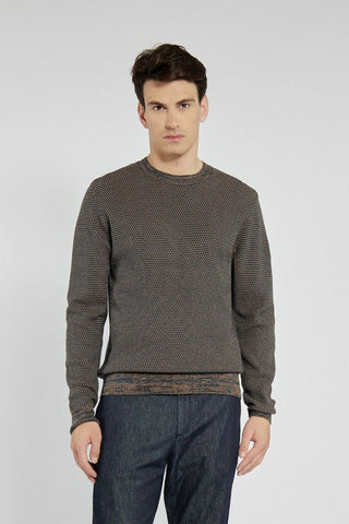 Męski sweter Campione w brązową mozaikę