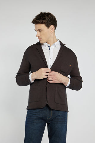 Marynarka dzianinowa w kolorze ciemnego brązu