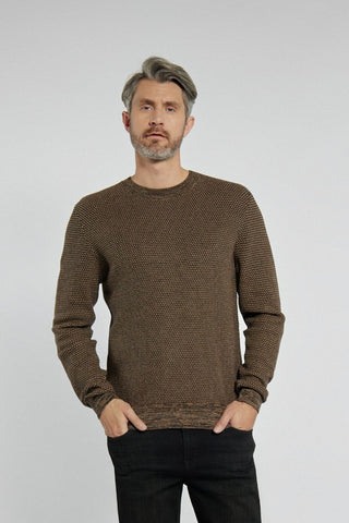Męski sweter Campione w brązowy wzór