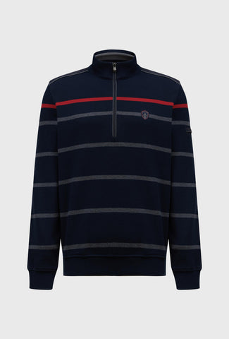 Męski sweter Campione w paski z zamkiem