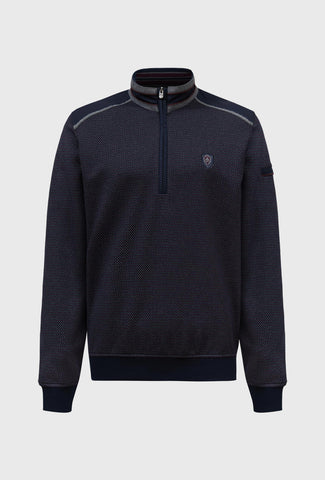 Granatowa bluza Campione rozpinana, pikowana