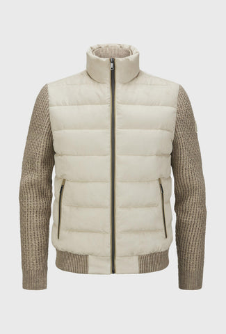 Męska pikowana kamizelka z dzianinowymi rękawami