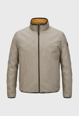 Dwustronna kurtka pikowana beżowo-musztardowa