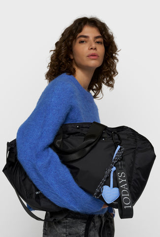 Czarna torba shopper z szerokim paskiem 10DAYS