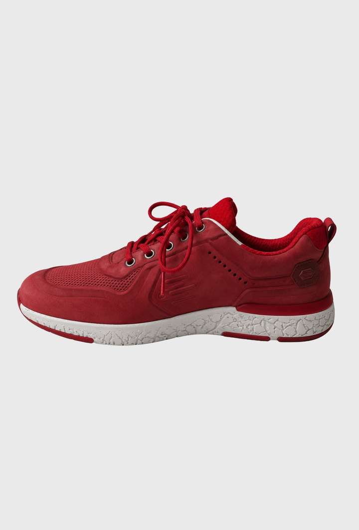 Czerwone sneakersy z lekką amortyzującą podeszwą sportową