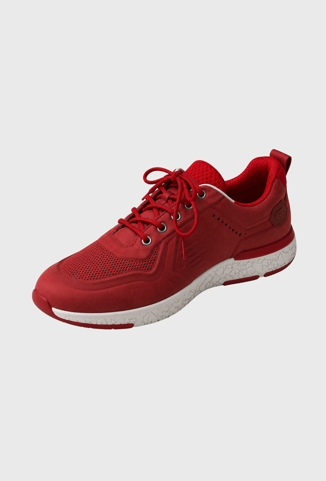 Czerwone sneakersy z lekką amortyzującą podeszwą sportową