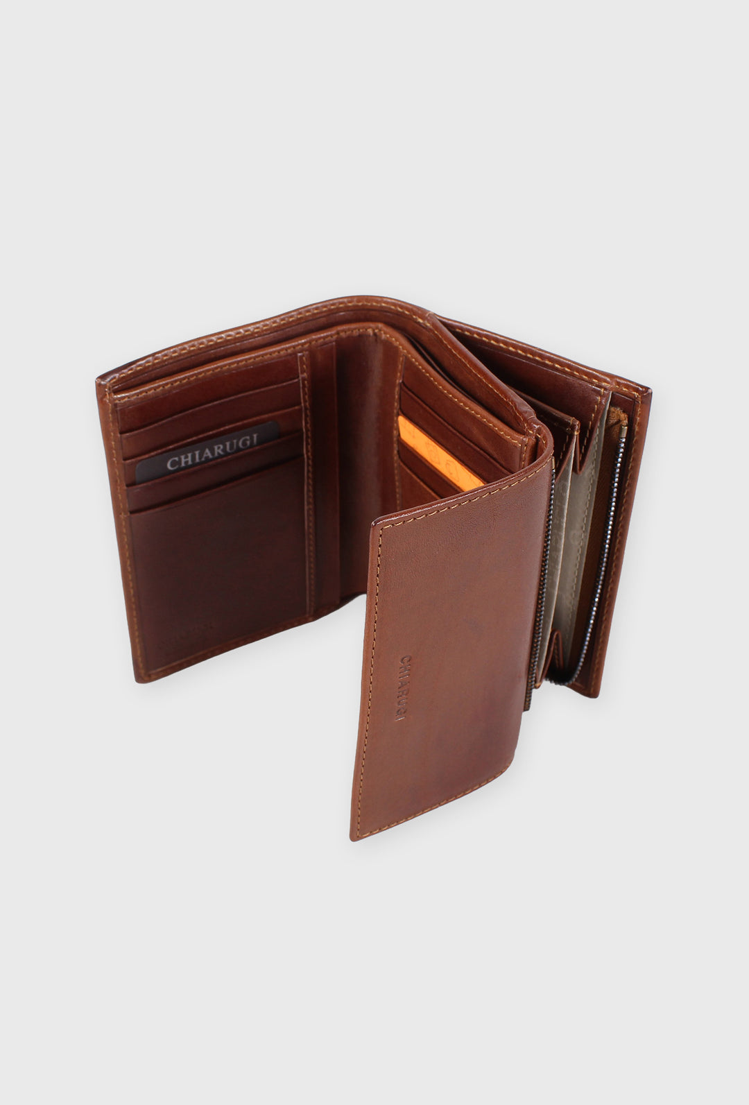 Skórzany Portfel Kompaktowy, Koniak