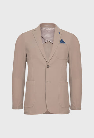 Beżowa marynarka męska z tkaniny strukturalnej