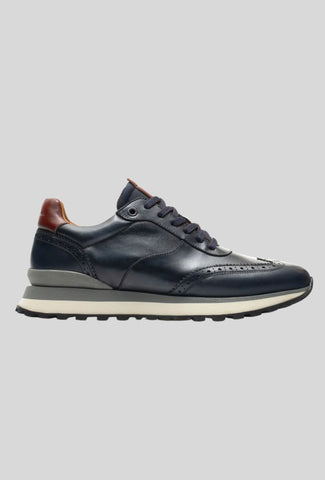 Granatowe sneakersy męskie Ambitious skórzane