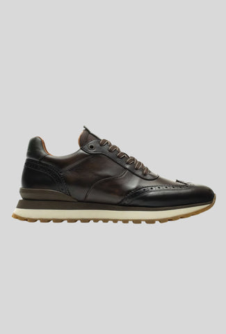 Sneakersy Ambitious męskie skórzane brązowe