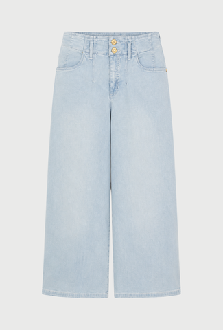 Jasnoniebieskie jeansy damskie Wide Leg z wysokim stanem
