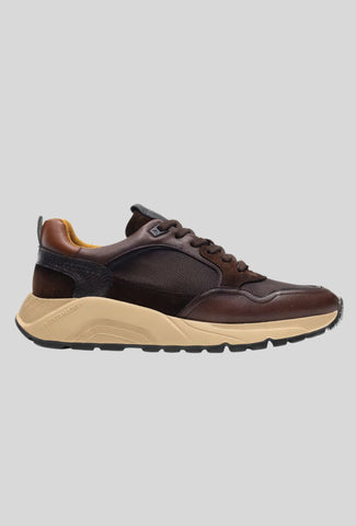 Męskie sneakersy Ambitious skórzane brązowe