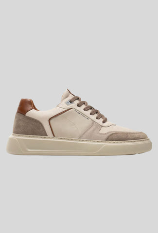 Beżowe sneakersy męskie Ambitious zamszowe