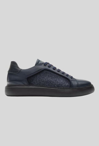 Granatowe skórzane sneakersy Ambitious męskie