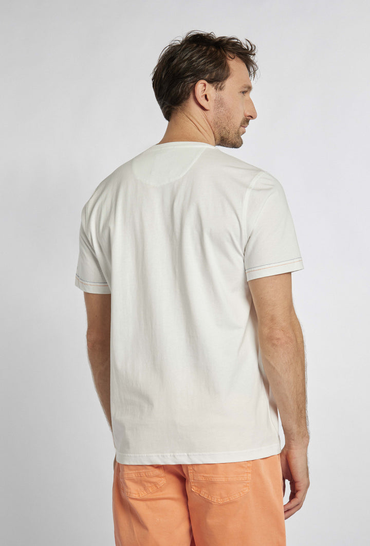 T-shirt w kolorze ecru z surferskim nadrukiem