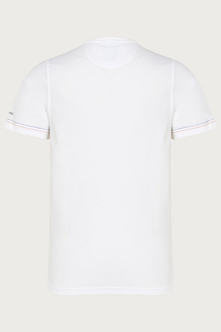 T-shirt w kolorze ecru z surferskim nadrukiem