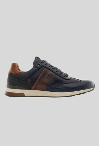 Granatowe skórzane sneakersy Ambitious męskie