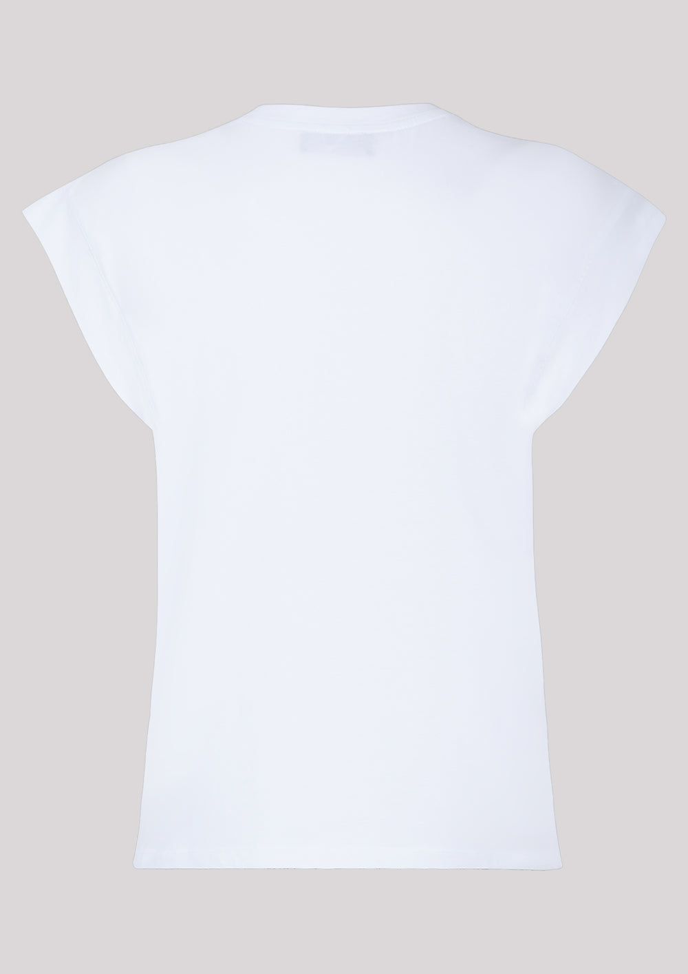 Biały t-shirt z kontrastowym nadrukiem w czerwonym kolorze