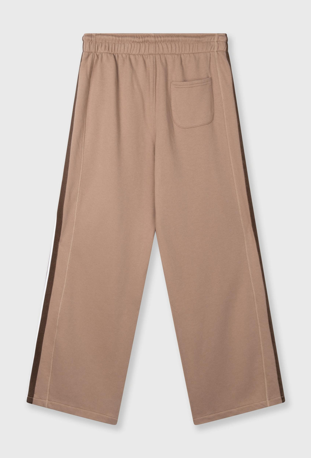 Spodnie dresowe wide leg w brązowym kolorze z lampasami