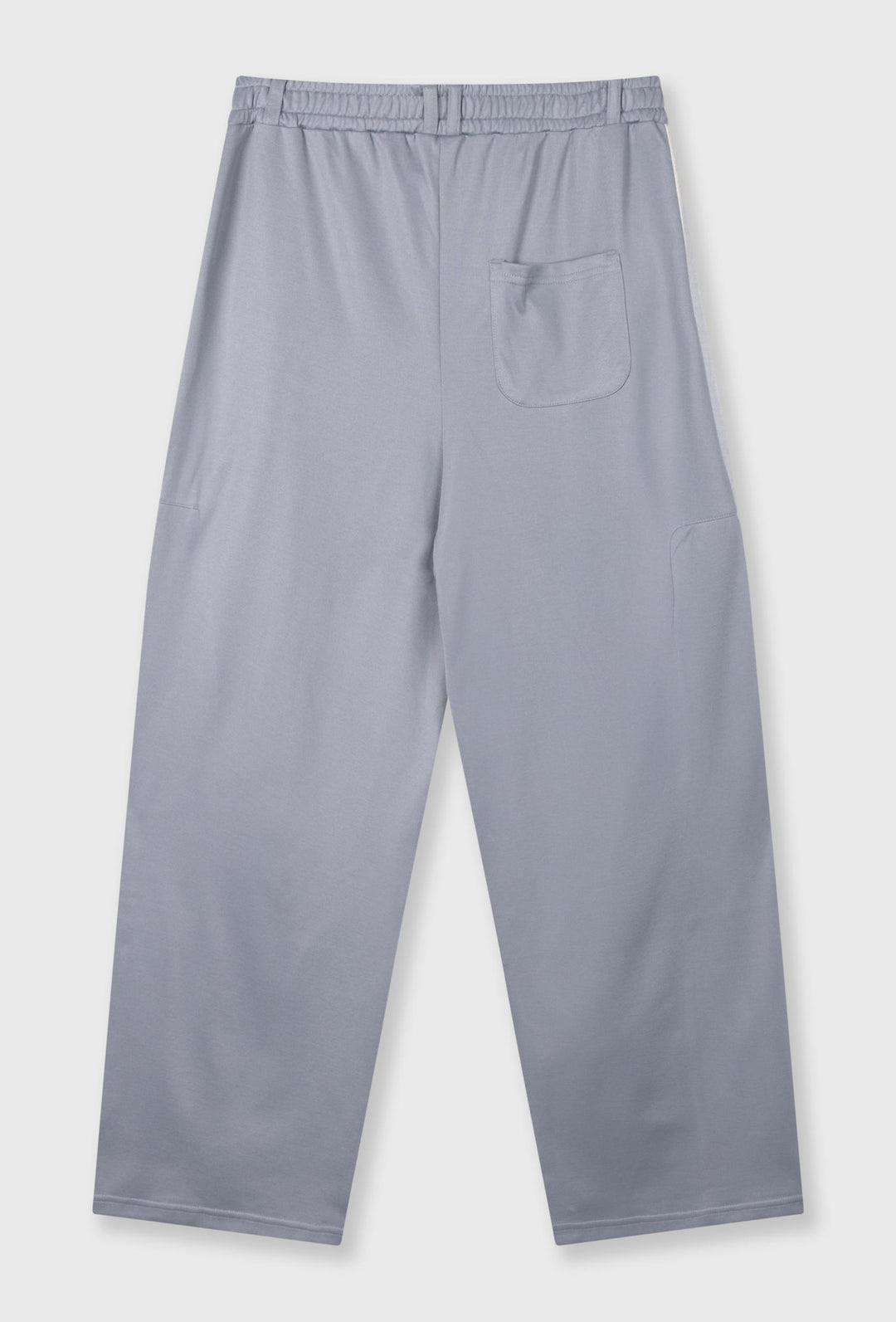 Szare spodnie dresowe wide leg z kontrastowymi lampasami