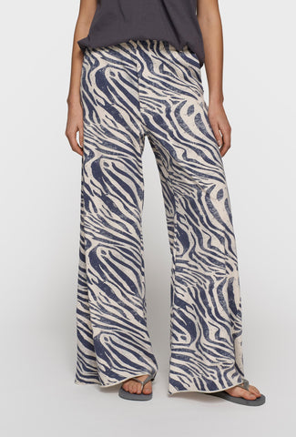 Spodnie damskie wide leg 10DAYS z printem zebra
