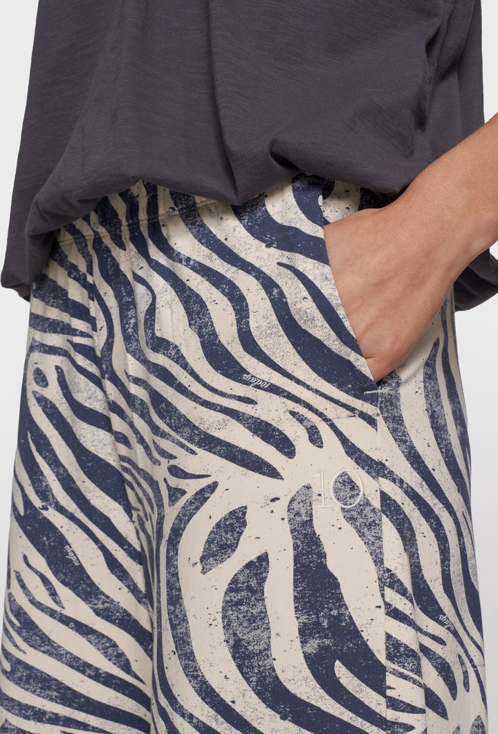 Spodnie damskie wide leg 10DAYS z printem zebra