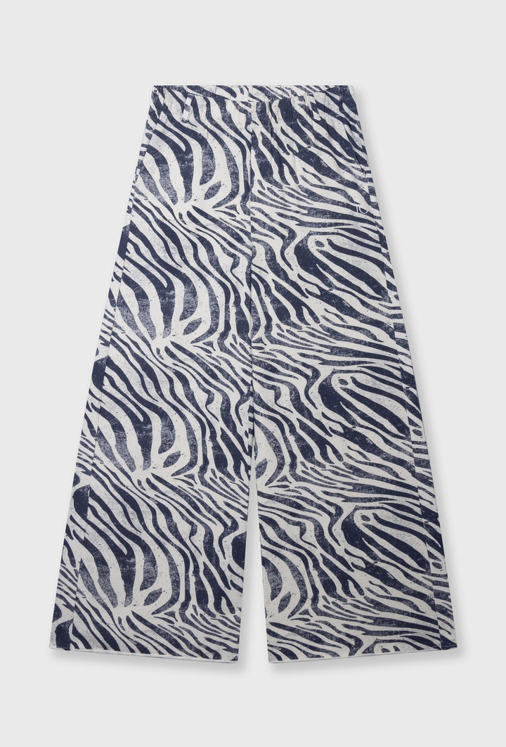 Spodnie damskie wide leg 10DAYS z printem zebra