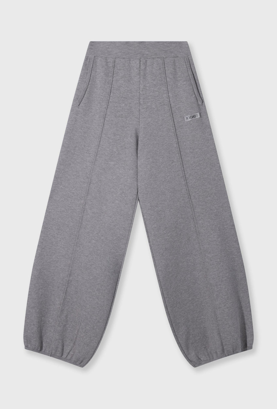 Dzianinowe spodnie dresowe wide leg z przeszyciami