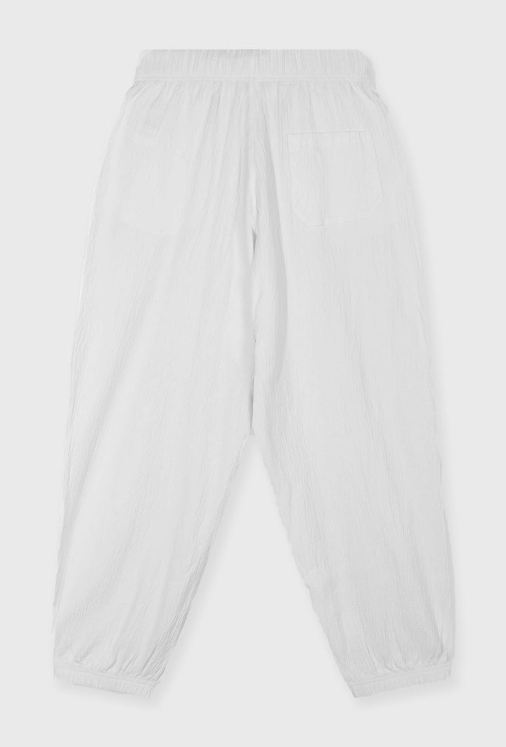 Spodnie jogger z gniecionej bawełny