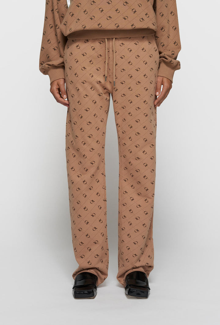 Brązowe spodnie dresowe z monogramem „10”