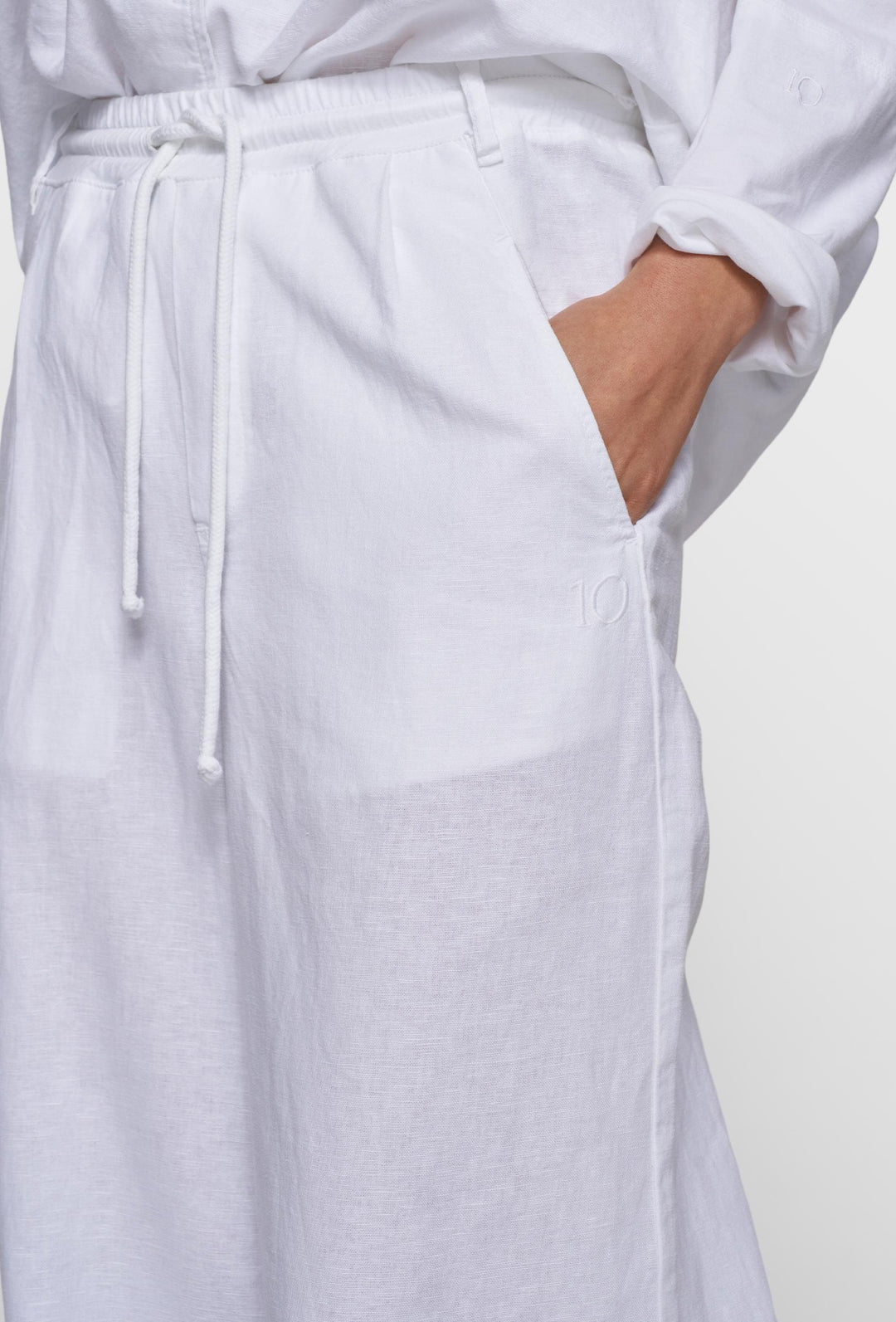 Spodnie culotte w kolorze białym