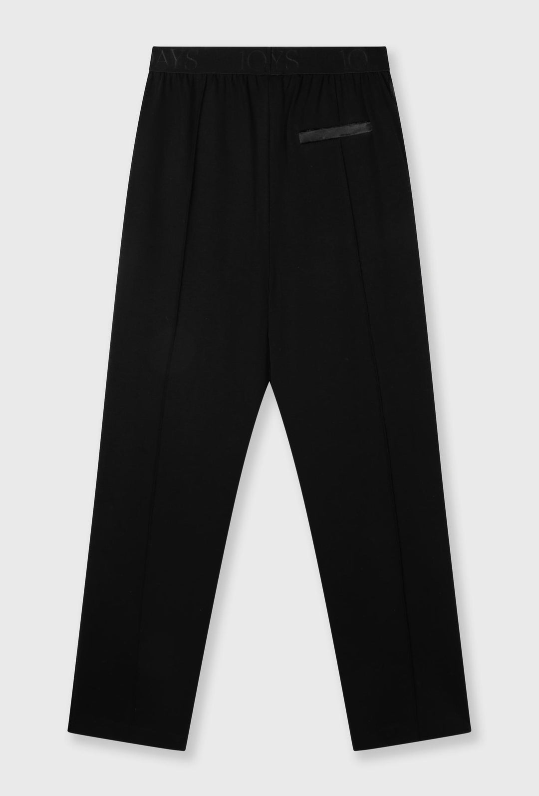 Czarne szerokie spodnie z zakładkami i subtelnymi detalami