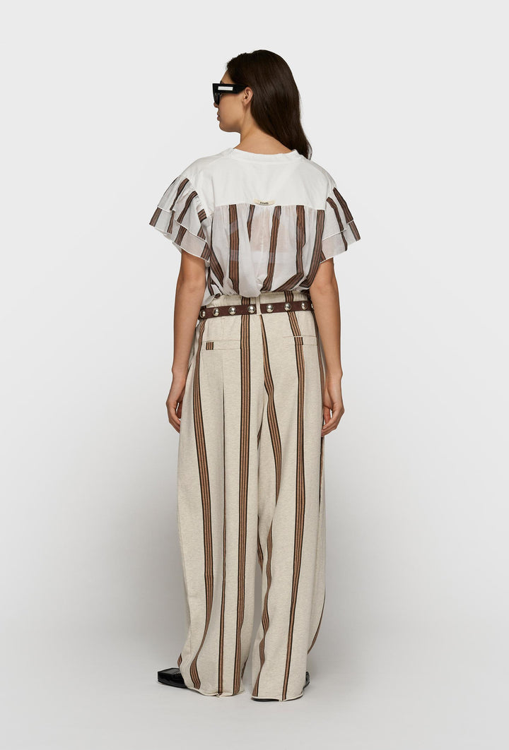 Spodnie culotte w modne paski