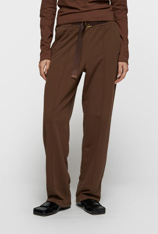 Spodnie dresowe z prostą nogawką i dekoracyjnymi przeszyciami