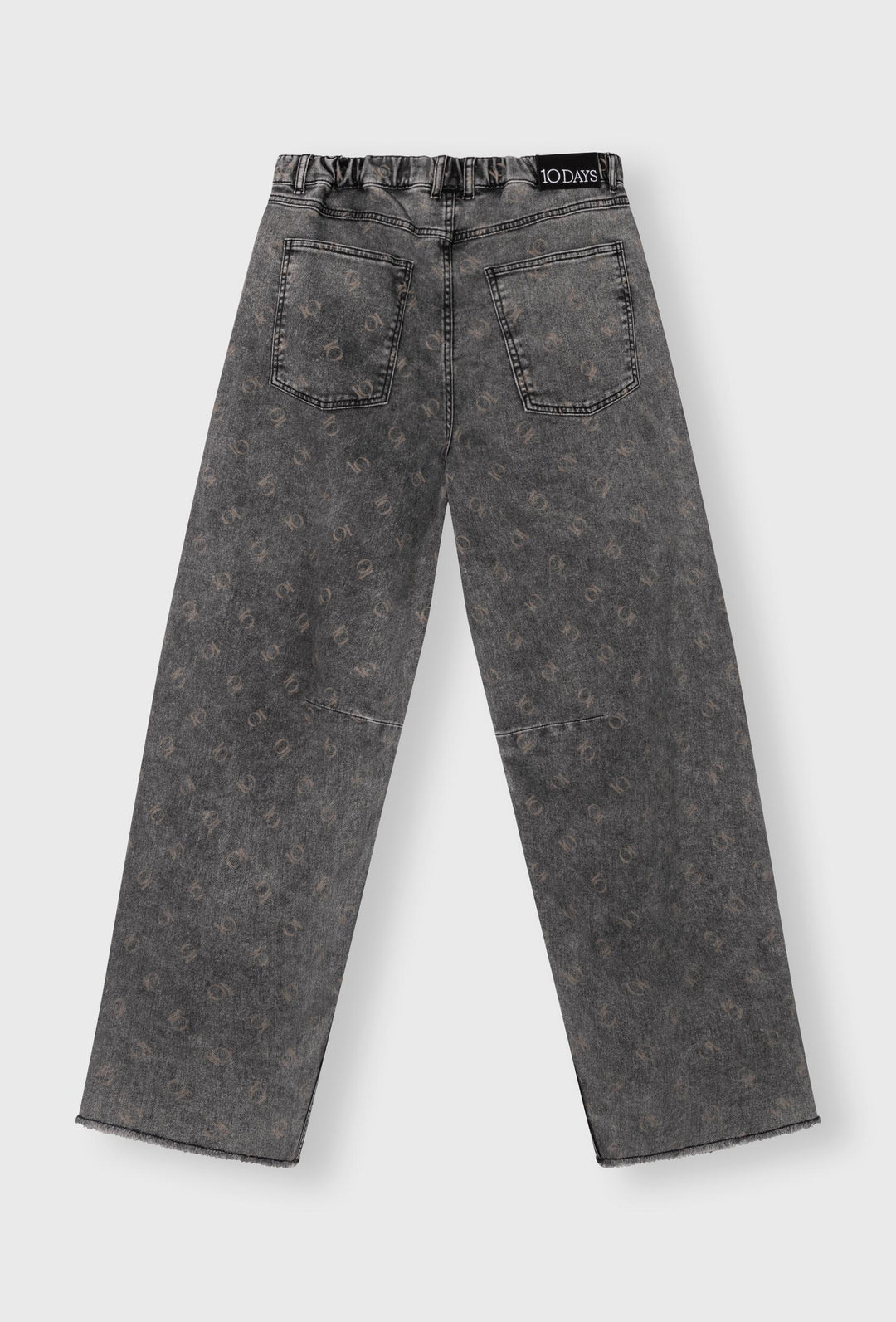 Jeansy fasonie straight leg w szarym kolorze z nadrukiem