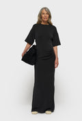 Czarna sukienka maxi typu T-shirt