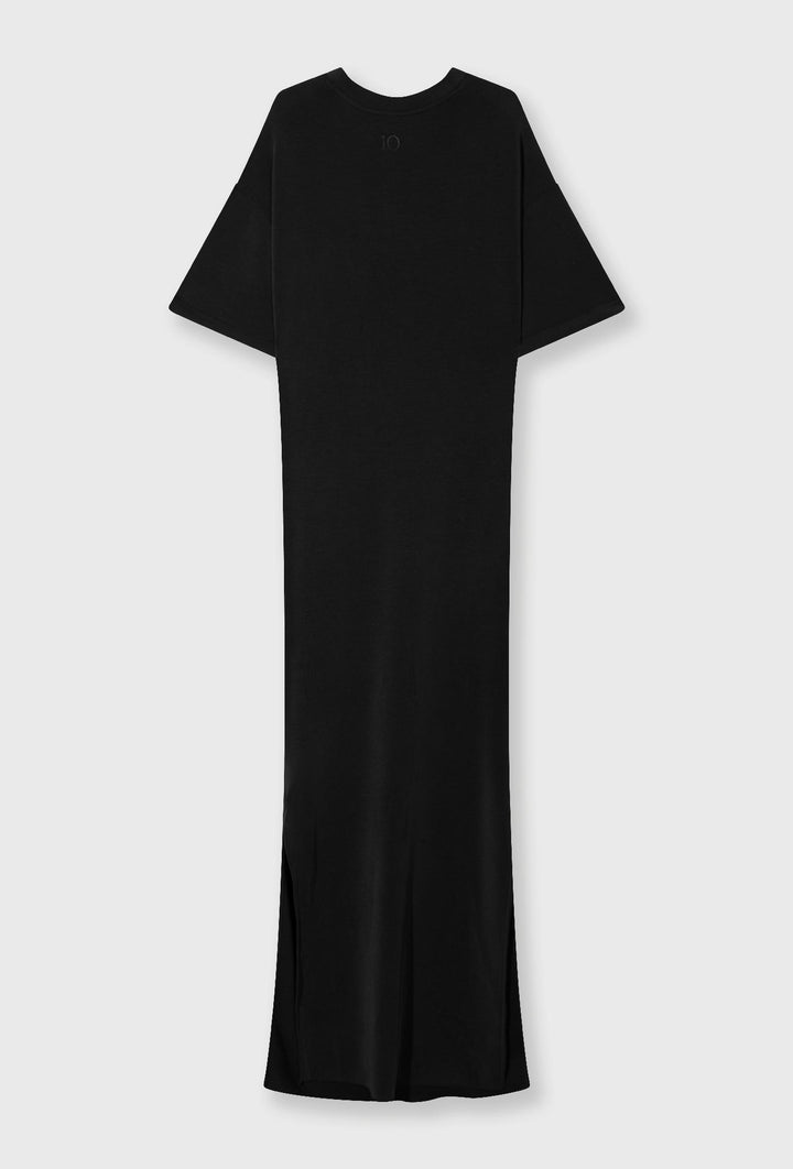 Czarna sukienka maxi typu T-shirt