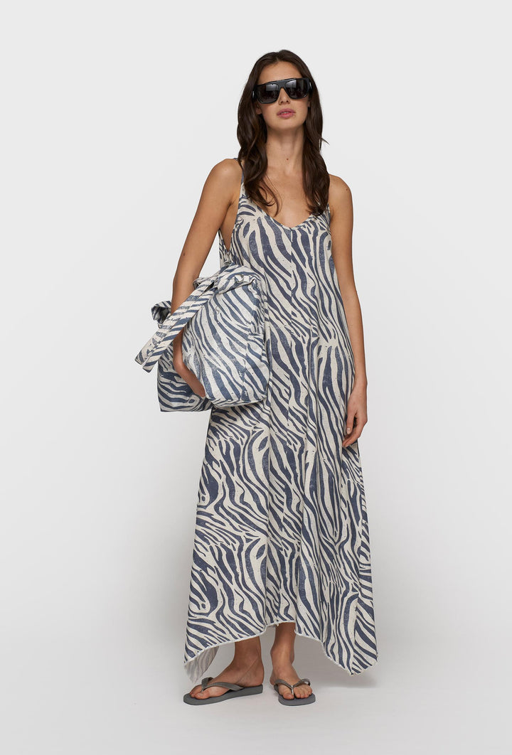 Sukienka damska maxi w modny zwierzęcy print