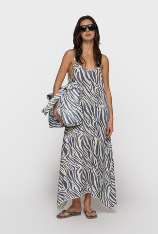 Sukienka damska maxi w modny zwierzęcy print